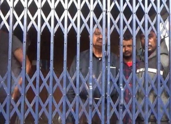 Locals locked Construction company officials, with demand to return their deserved money at Kadamtala in North Tripura