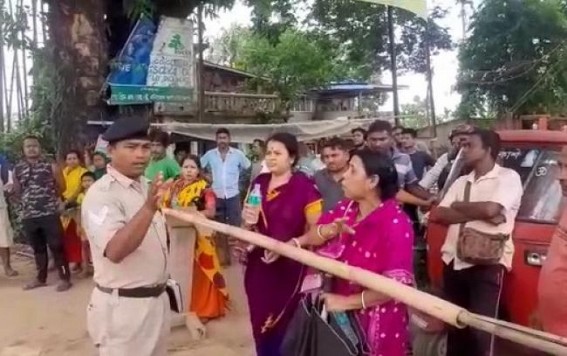 Locals blocked Kailashahar-Dharmanagar road seeking proper drainage system