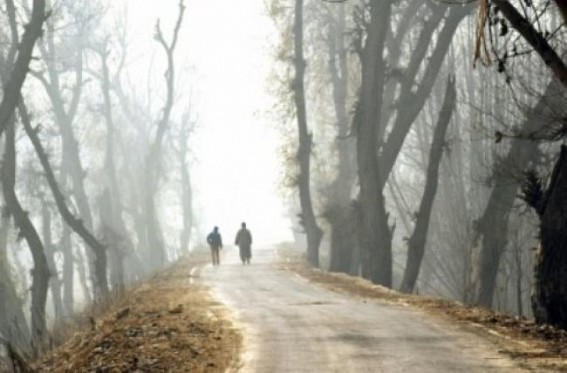 Partly cloudy weather with bitter cold in Kashmir, Ladakh