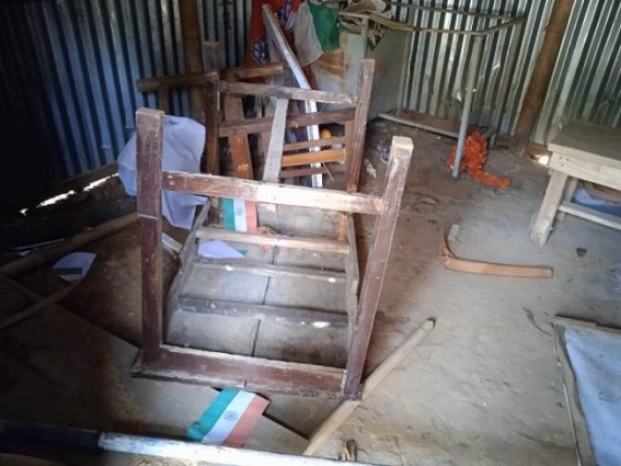 Congress party office in vandalized by miscreants, Congress accused BJP behind the incident