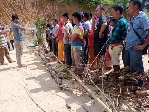 Kamalpur : Rape Victim attempts suicide, Public blocked road demanding Justice