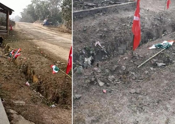 Opposition flags vandalized in Khowai