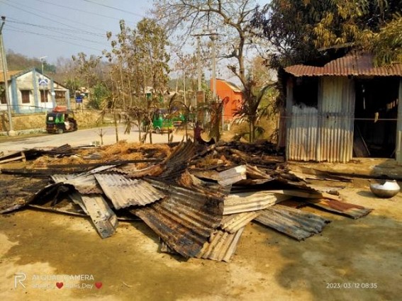 Miscreants set fire to BJP’s Pristha Pramukh’s house in Belonia Miscreants set fire to BJP’s Pristha Pramukh’s house in Belonia