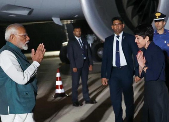 Modi reached Italy ; received a warm welcoming
