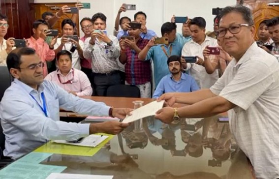 I.N.D.I.A. candidate submits nomination for East Tripura constituency ; calls for ‘Save Democracy and Employment to Youths’