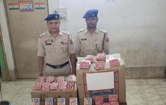 East Agartala Police Seized Firecrackers and Liquors worth over Rs. 1 Lakh
