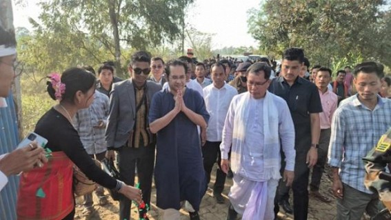 Foundation stone laid for 500 seated community hall costing Rs. 4 crores in Paharpur. TIWN Pic Feb 16