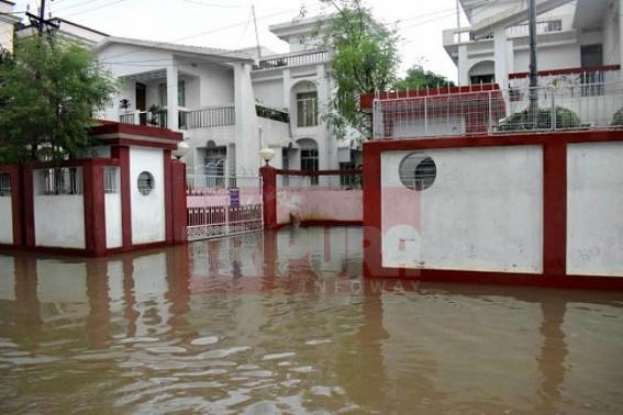 Tripura's Urban Development Minister's house has gone under water Tripura's Urban Development Minister's house has gone under water