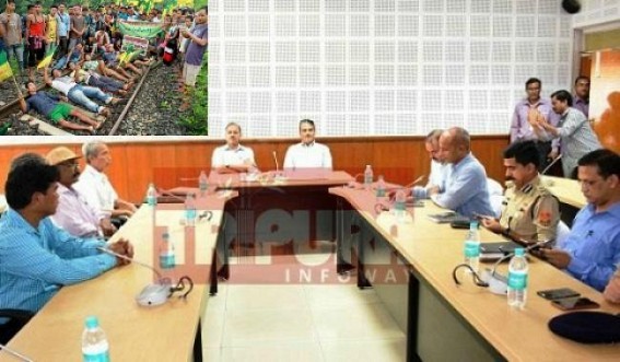 No solution as IPFT, Tripura Govt's joint meeting fails : Without separate land, blockade to continue over NH, Rail No solution as IPFT, Tripura Govt's joint meeting fails : Without separate land, blockade to continue over NH, Rail