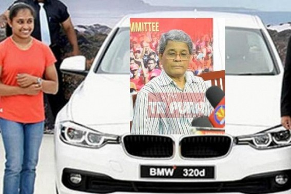Dipa Karmakar's BMW wheeling Tripura's Political Campaigning : Bijan Dhar says, 'BMW can't run on Tripura roads ? But National Highway is not ours' Dipa Karmakar's BMW wheeling Tripura's Political Campaigning : Bijan Dhar says, 'BMW can't run on Tripura roads ? But National Highway is not ours'