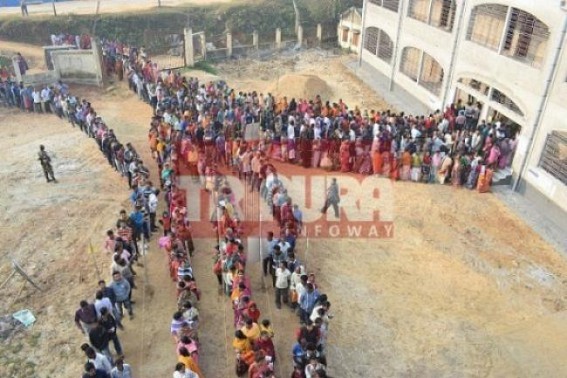 Tripura Poll ends peacefully : Both CPI-M, BJP confident of election victory Tripura Poll ends peacefully : Both CPI-M, BJP confident of election victory