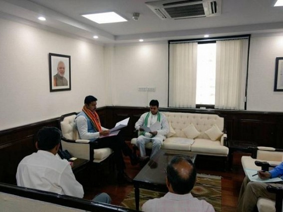 Tripura CM meets Central Ministers at Delhi, discussed developmental agendas Tripura CM meets Central Ministers at Delhi, discussed developmental agendas