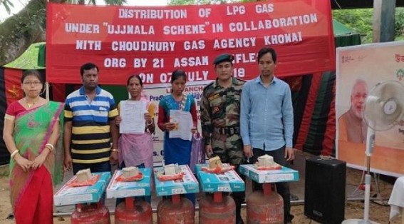 Assam Rifles facilitates gas connections under Ujjwala Scheme in Khowai Assam Rifles facilitates gas connections under Ujjwala Scheme in Khowai