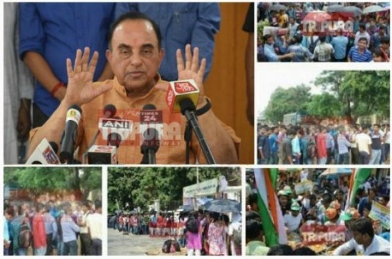 JUMLA Party’s Hindutva plank misfires in Tripura; rather than 7th CPC, Job for 7 Lakhs youths, Subramanian Swamy’s ‘Ram Mandir’ chants anger masses JUMLA Party’s Hindutva plank misfires in Tripura; rather than 7th CPC, Job for 7 Lakhs youths, Subramanian Swamy’s ‘Ram Mandir’ chants anger masses