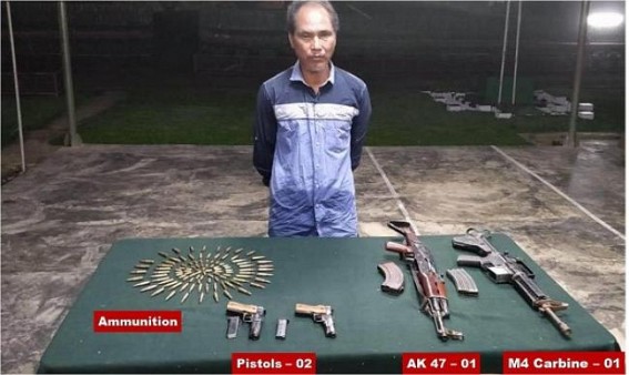 Assam Rifles apprehended cadre of UTLA (SKT), recovered weapons Assam Rifles apprehended cadre of UTLA (SKT), recovered weapons