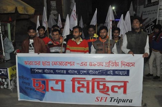SFI held rally on foundation day at capital city SFI held rally on foundation day at capital city