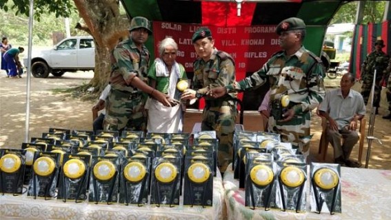 Assam Rifles distributes lamps in remote villages Assam Rifles distributes lamps in remote villages