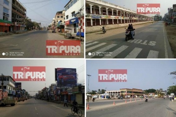 Attacks on Party activists, Journalists by Police in Tripura : Congress sponsored ‘Tripura Bandh’ gets 100% success amid picketing ‘restricted’ : Motor-stands, markets, roads left empty, normal lives affected Attacks on Party activists, Journalists by Police in Tripura : Congress sponsored ‘Tripura Bandh’ gets 100% success amid picketing ‘restricted’ : Motor-stands, markets, roads left empty, normal lives affected