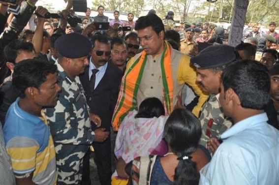 Law & Order paralyzed in Saddam-Era, Madhab Bari locals gheraoed Biplab Deb demanding ‘Security’, shows Black Flags : Biplab claims, ‘It was an accident (?)’ Law & Order paralyzed in Saddam-Era, Madhab Bari locals gheraoed Biplab Deb demanding ‘Security’, shows Black Flags : Biplab claims, ‘It was an accident (?)’