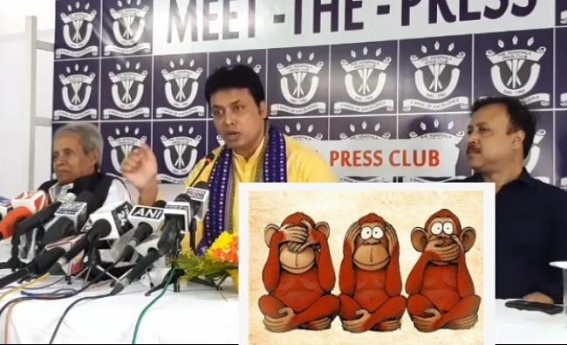Tripura's Boot-Licker Media Mafia shames 4th Pillar of Democracy ! Biplab Deb uses bootlickers to defend BJP Govt & Party with two media persons, claims, ‘Most Democratic Govt’ ! Tripura's Boot-Licker Media Mafia shames 4th Pillar of Democracy ! Biplab Deb uses bootlickers to defend BJP Govt & Party with two media persons, claims, ‘Most Democratic Govt’ !