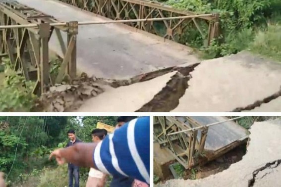 Bridge collapsed in Tripura, public whistled & danced, video goes viral Bridge collapsed in Tripura, public whistled & danced, video goes viral