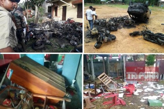 Tripura BJP’s organized violence destroying Democracy, Dharmanagar public outrage against Mafias, Criminals, Bike Gangs : BJP goons ransacked CPI-M Party office Tripura BJP’s organized violence destroying Democracy, Dharmanagar public outrage against Mafias, Criminals, Bike Gangs : BJP goons ransacked CPI-M Party office