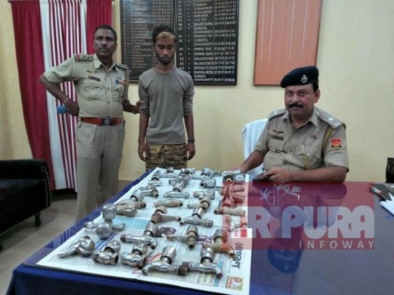 Water taps thief arrested by West Agartala Police Water taps thief arrested by West Agartala Police