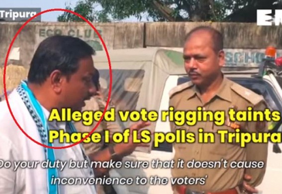 Biplab-Pratima’s Poll rigging mars Democracy: BJP MLA cum Smuggler Ram Prasad Pal caught forcing Police Officers to remove Central Forces from Suryamaninagar Polling Biplab-Pratima’s Poll rigging mars Democracy: BJP MLA cum Smuggler Ram Prasad Pal caught forcing Police Officers to remove Central Forces from Suryamaninagar Polling