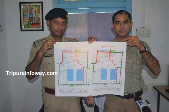 Traffic routes will be changed in Agartala in office hours from 16th August Traffic routes will be changed in Agartala in office hours from 16th August