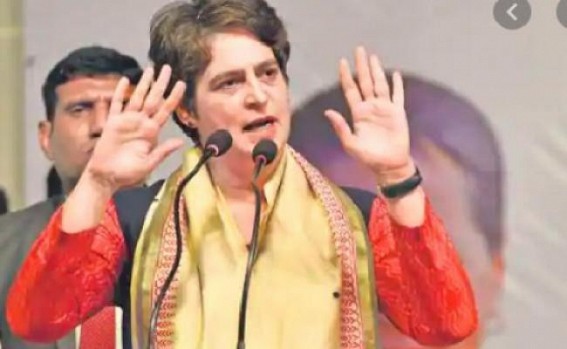 Priyanka raps govt over DA freeze decision Priyanka raps govt over DA freeze decision