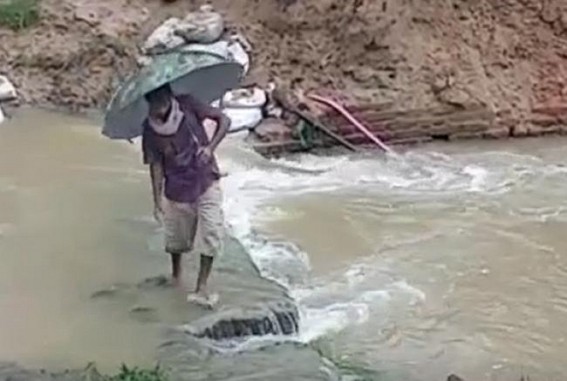 Kailashahar-Kumarghat road left pathetic after rain, transportation disrupted Kailashahar-Kumarghat road left pathetic after rain, transportation disrupted