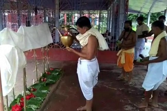 Traditional auspicious Kharchi puja started under Lockdown restrictions Traditional auspicious Kharchi puja started under Lockdown restrictions