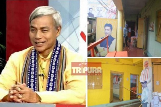 Corona-Virus enters Tripura BJP Headquarter : Party Vice President, MLA Rampada Jamatia tested COVID-19 Positive, Office Sanitized Corona-Virus enters Tripura BJP Headquarter : Party Vice President, MLA Rampada Jamatia tested COVID-19 Positive, Office Sanitized