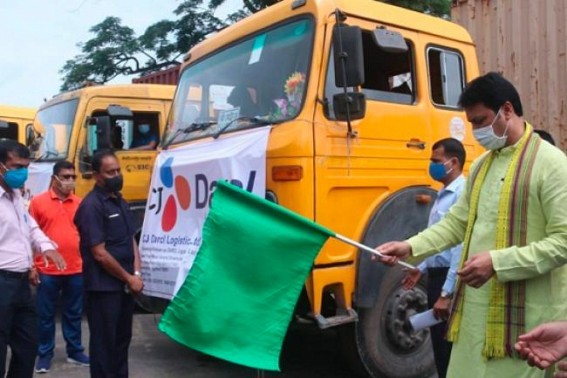 Consignment of goods arrives in Tripura via B'desh Consignment of goods arrives in Tripura via B'desh