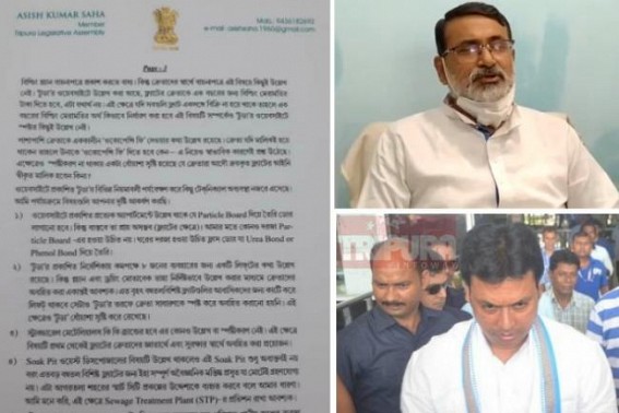 Tripura BJP Govt's Multi Storey Flat Construction Scam : Gross Violation of Construction rules : Advertisement was given without any Registration numbers under RERA ! BJP MLA writes to CM seeking return of all Bookings urgently Tripura BJP Govt's Multi Storey Flat Construction Scam : Gross Violation of Construction rules : Advertisement was given without any Registration numbers under RERA ! BJP MLA writes to CM seeking return of all Bookings urgently