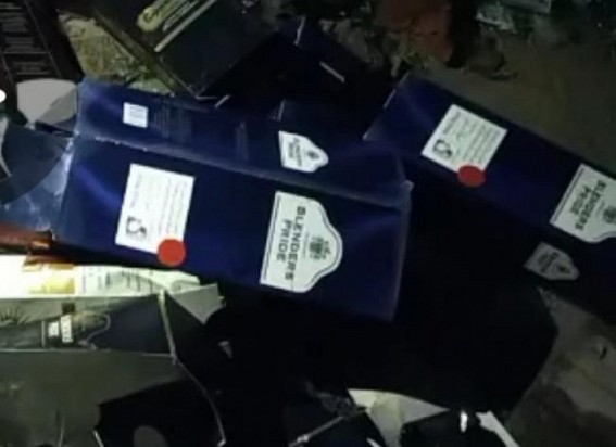 Group of local Women destroyed foreign liquor shop at Bishramganj Group of local Women destroyed foreign liquor shop at Bishramganj
