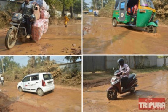 No 'Acche Din' for Tripura's Common Men after 33 months of BJP Govt : Roadways left in deplorable shape amid much hypes on HIRA No 'Acche Din' for Tripura's Common Men after 33 months of BJP Govt : Roadways left in deplorable shape amid much hypes on HIRA