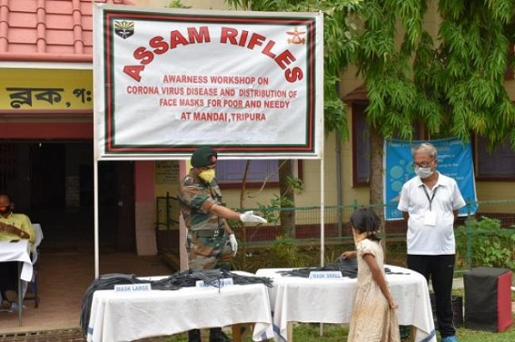Mask distribution programme held by Assam Rifles Mask distribution programme held by Assam Rifles