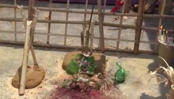 Garia Puja observed with full devotion in Tripura without gathering, Social Distances maintained Garia Puja observed with full devotion in Tripura without gathering, Social Distances maintained