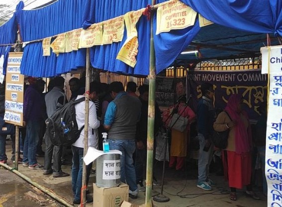 10,323 teachers protest continuous amid extreme cold weather along with the disturbance of rain water 10,323 teachers protest continuous amid extreme cold weather along with the disturbance of rain water