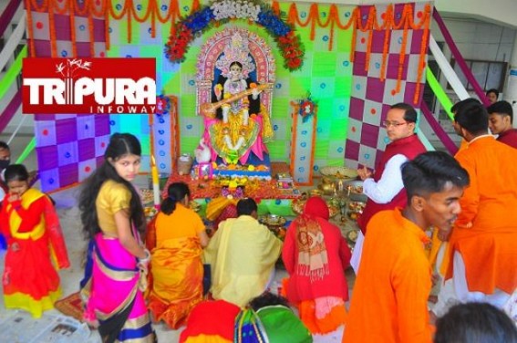 Saraswati Puja celebrated in Tripura Schools, Colleges Saraswati Puja celebrated in Tripura Schools, Colleges