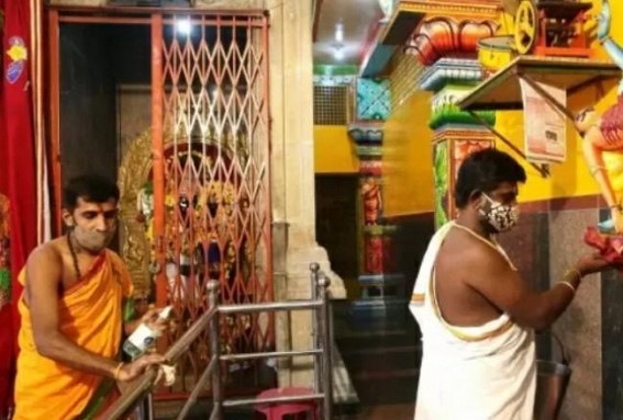 Temples, mosques, churches open sans offerings in Karnataka Temples, mosques, churches open sans offerings in Karnataka