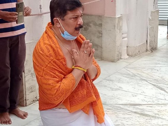 BJP MLA Sudip Roy Barman Offered Prayers at Tripura Sundari Temple BJP MLA Sudip Roy Barman Offered Prayers at Tripura Sundari Temple