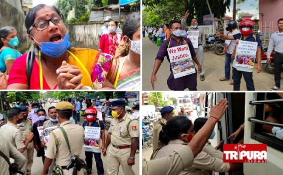 'Give us Votes, We will Give You Jobs', BJP Promised 10323 Teachers before 2018 Election : Terminated Teachers slammed BJP's Pre-Election Cheating : Police Arrested agitating Teachers 'Give us Votes, We will Give You Jobs', BJP Promised 10323 Teachers before 2018 Election : Terminated Teachers slammed BJP's Pre-Election Cheating : Police Arrested agitating Teachers