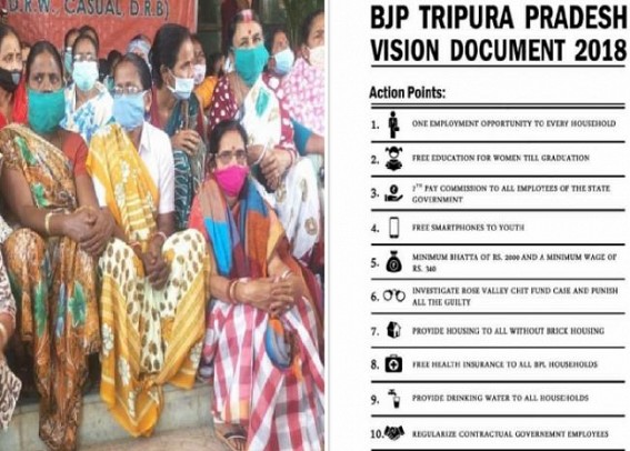 Left Govt Period's all Regularization Memorandums have been Cancelled by Incumbent BJP Govt amid Vision Document Promised about Regularizing all Contractual Employees Left Govt Period's all Regularization Memorandums have been Cancelled by Incumbent BJP Govt amid Vision Document Promised about Regularizing all Contractual Employees