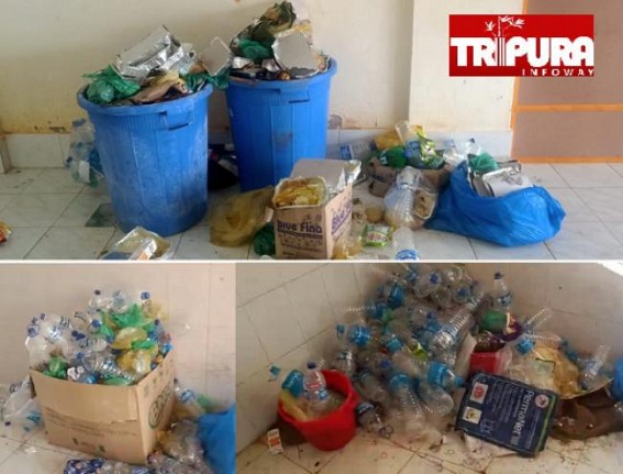 Unhygienic Condition in South Tripura Covid Care Centre : Patients are bound to clean Toilet, Bathroom by themselves under Biplab's HIRA Govt : Bulks of Garbage, Dirty Smells inside Covid Care Centre Unhygienic Condition in South Tripura Covid Care Centre : Patients are bound to clean Toilet, Bathroom by themselves under Biplab's HIRA Govt : Bulks of Garbage, Dirty Smells inside Covid Care Centre