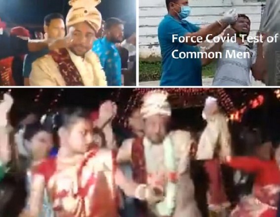 Netizens slammed Cowardice Silent Role of South Dist Administration on BJP party member's Marriage Parade across Santir Bazar Town amid Covid-Restrictions : Legal Actions on Common Men Continue Strictly Netizens slammed Cowardice Silent Role of South Dist Administration on BJP party member's Marriage Parade across Santir Bazar Town amid Covid-Restrictions : Legal Actions on Common Men Continue Strictly
