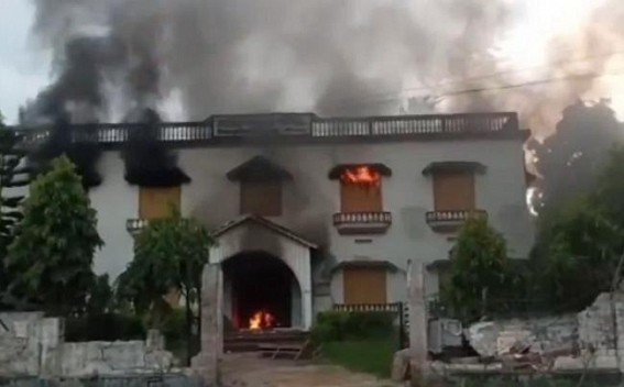 After Udaipur Violence, now BJP burnt Bishalgarh CPI-M Party headquarter After Udaipur Violence, now BJP burnt Bishalgarh CPI-M Party headquarter