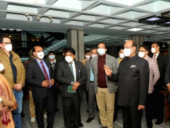 Amid rise in Covid cases, LS Speaker inspects Parliament House Complex Amid rise in Covid cases, LS Speaker inspects Parliament House Complex