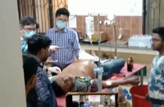 Tripura By-Poll : Knife Attack on Police Official by BJP party workers Tripura By-Poll : Knife Attack on Police Official by BJP party workers